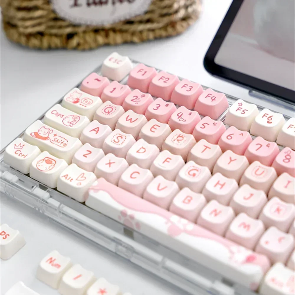 Pc Gaming Pink - Pembe Yavru Klavye Tuş Takımı, Kedi